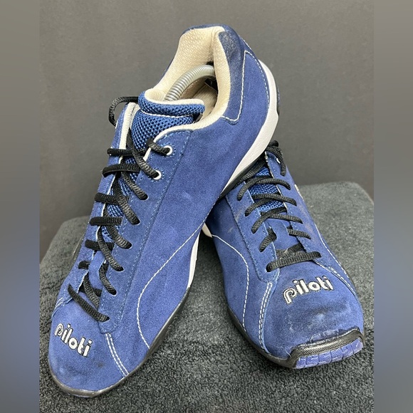 Piloti Prototipo Racing Driving Shoes Blue Suede Lace Up Men’s 10 READ - Picture 6 of 11